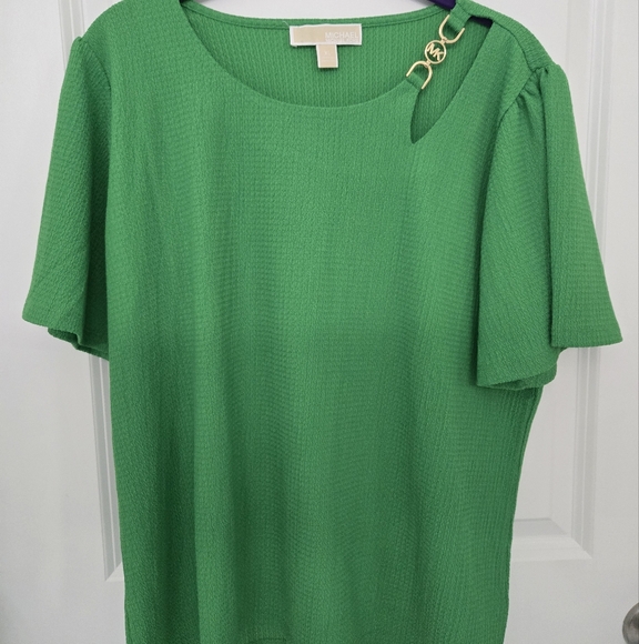 Michael Kors Tops - Michael Kors Green Top with Gold Detail